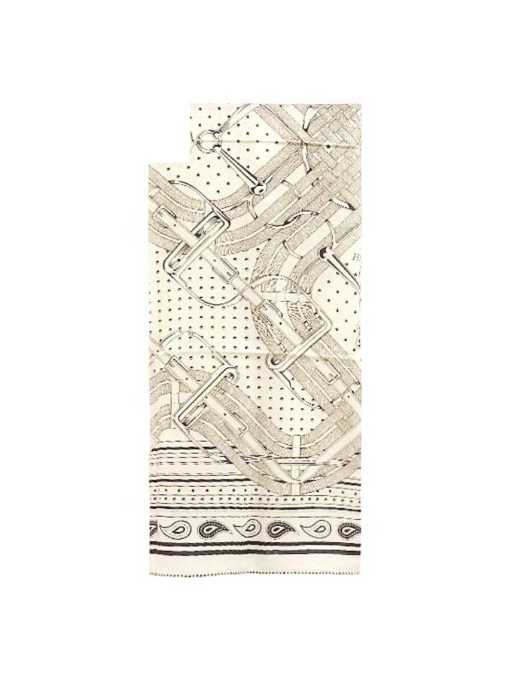 Hermes Shawl Carre 140 Geant Cashmere Silk White Blue Marine Ebene Scarf